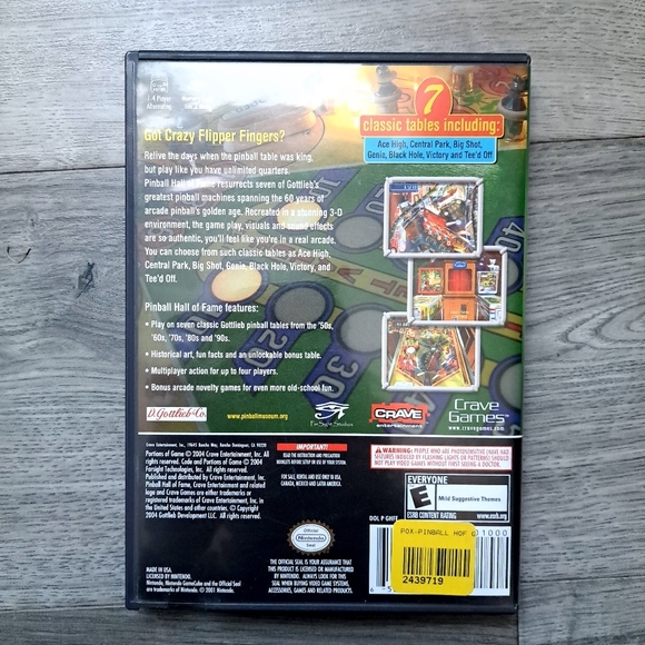 Pinball Hall of Fame for Nintendo GameCube - Black Case -untested - Picture 3 of 4